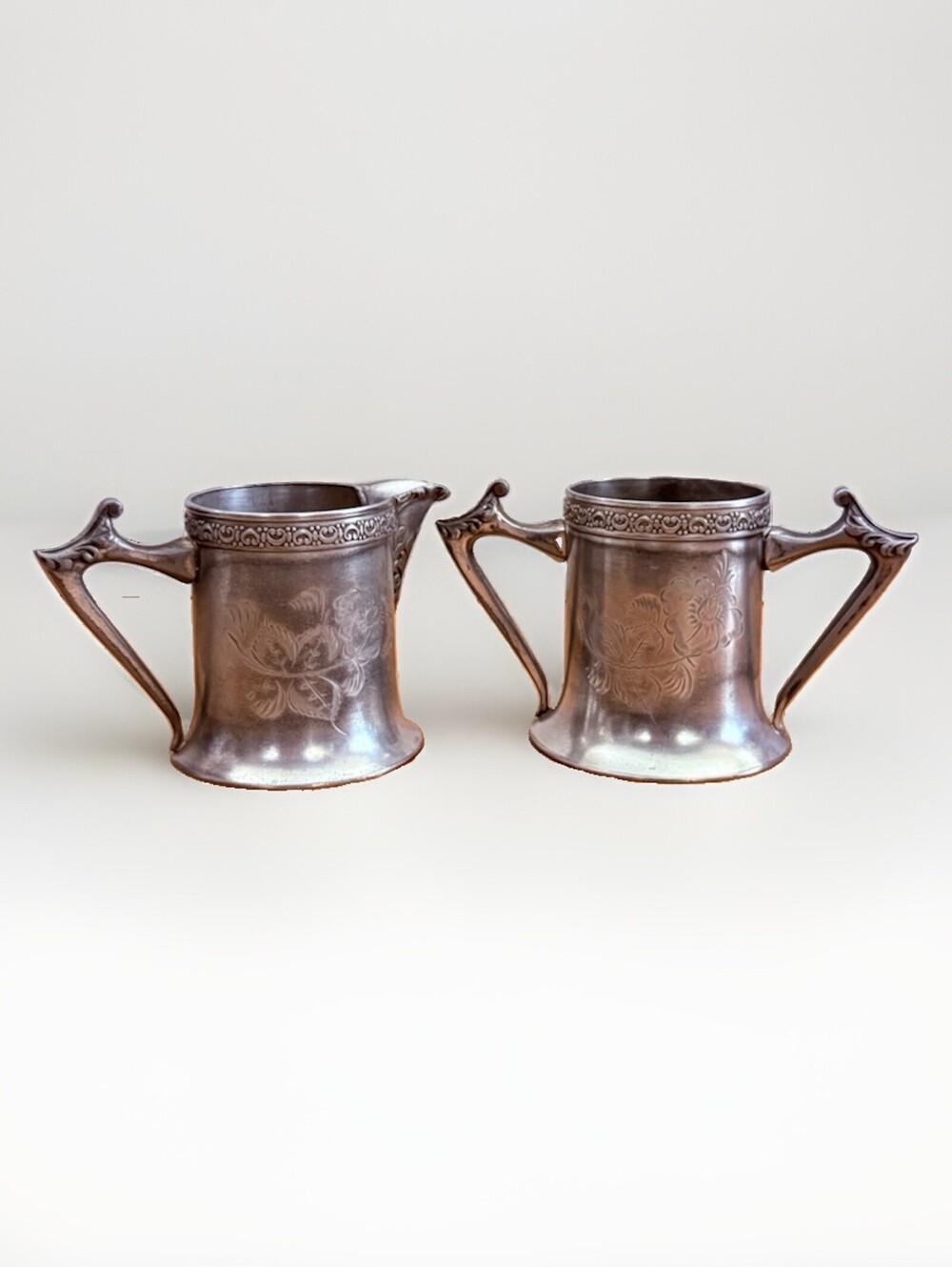 Antique Collectible Sheffield Silver Plated Sugar & Creamer Marked 3101 Set of 2